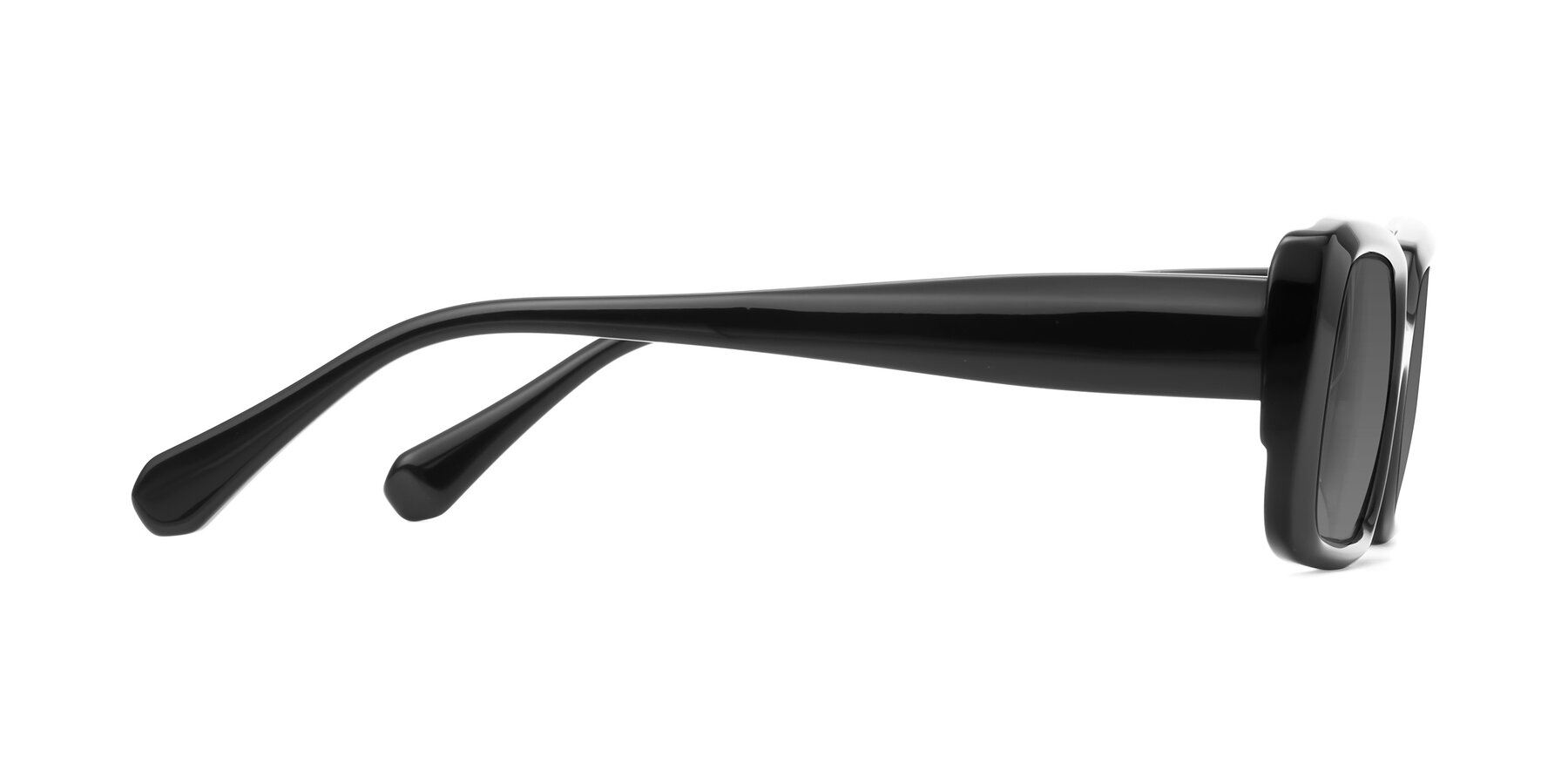 Side of Board in Black with Medium Gray Tinted Lenses