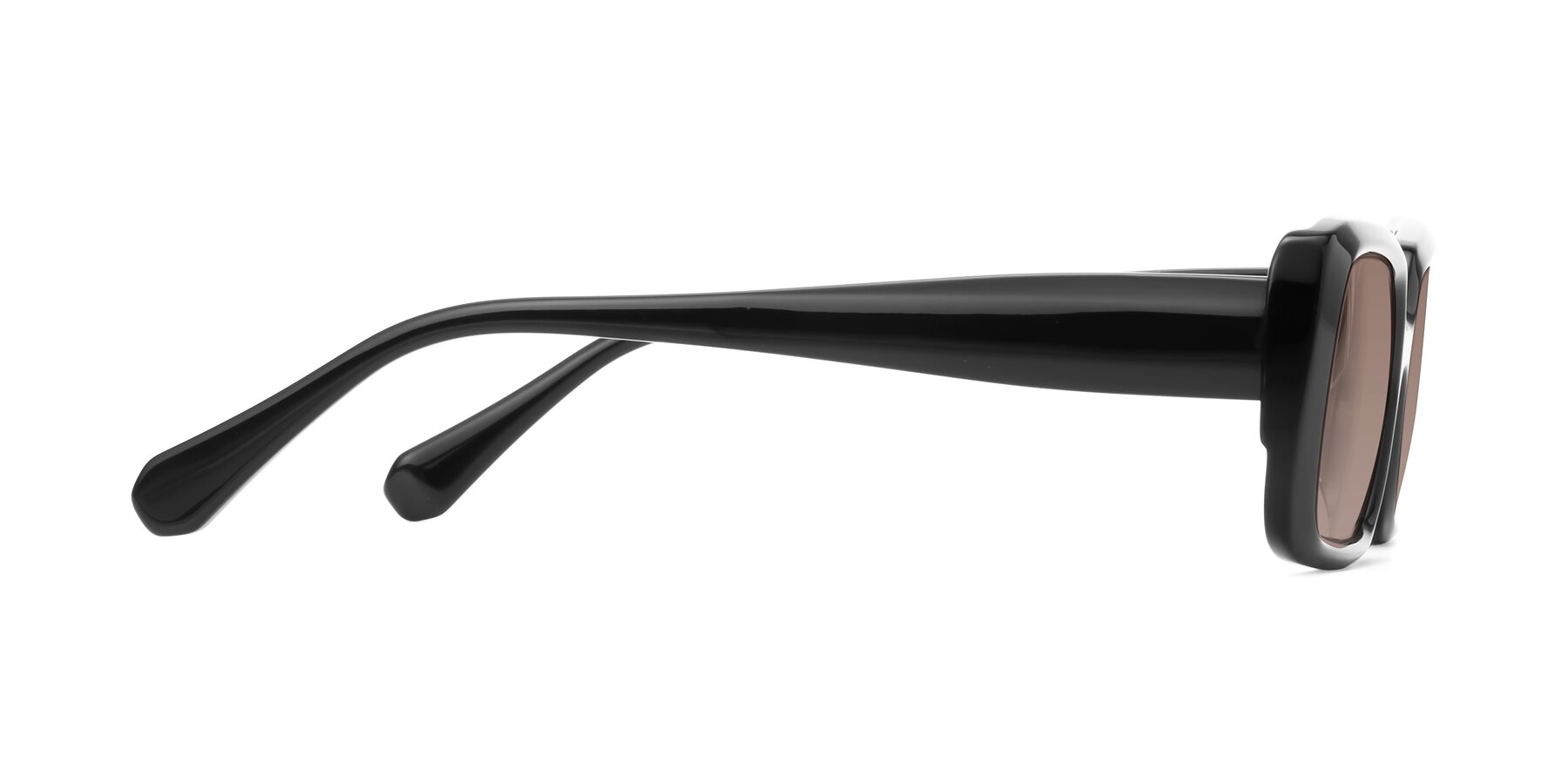 Side of Board in Black with Medium Brown Tinted Lenses