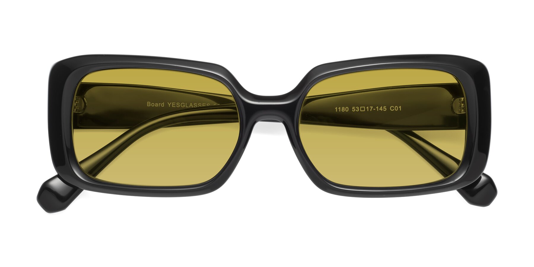 Folded Front of Board in Black with Champagne Tinted Lenses
