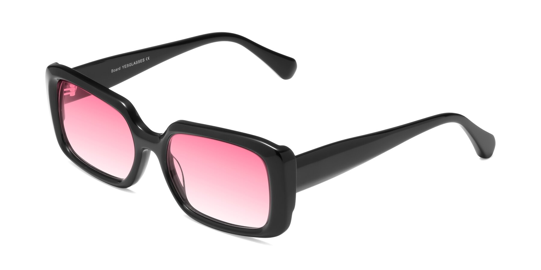 Angle of Board in Black with Pink Gradient Lenses