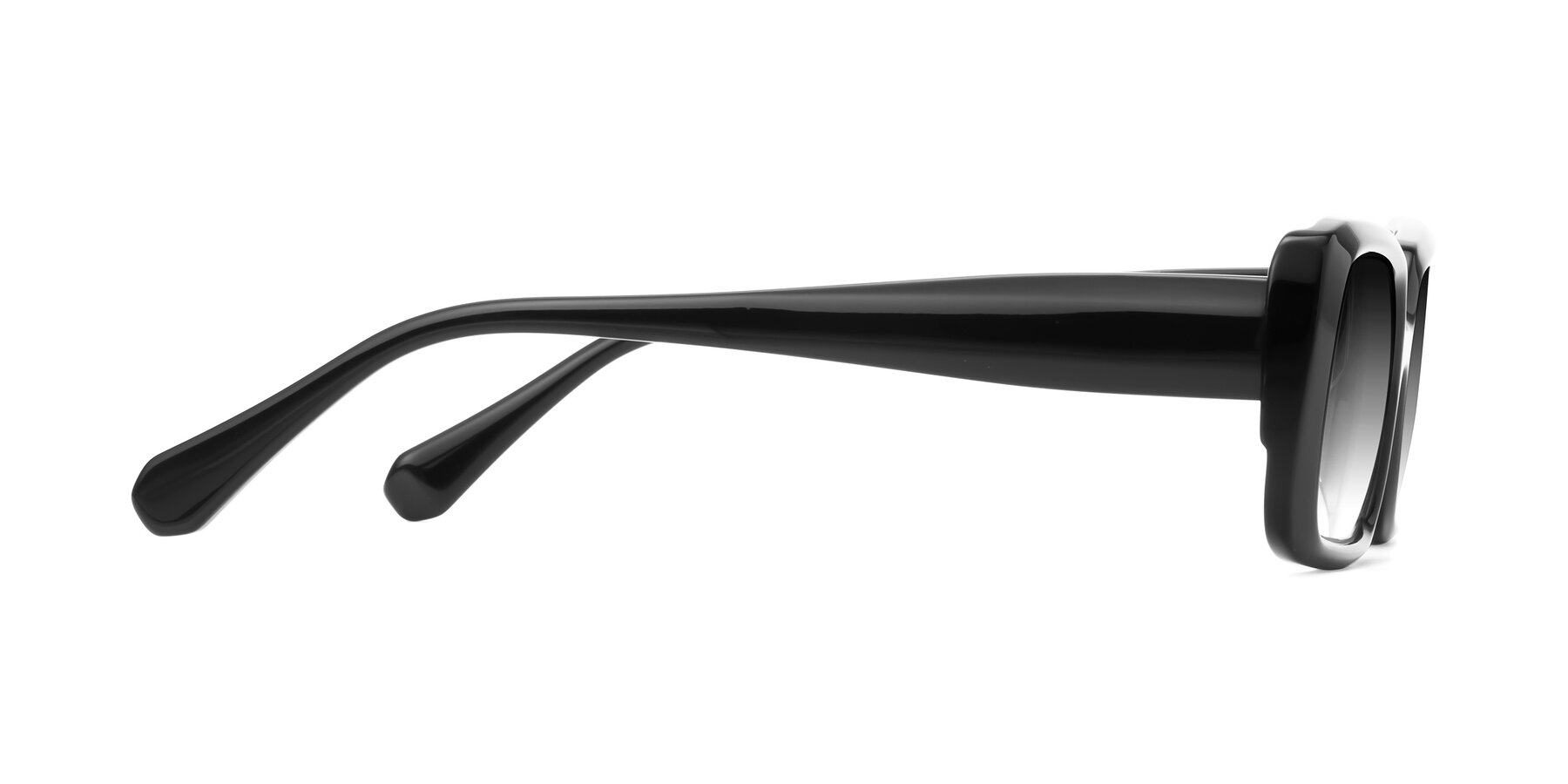 Side of Board in Black with Gray Gradient Lenses