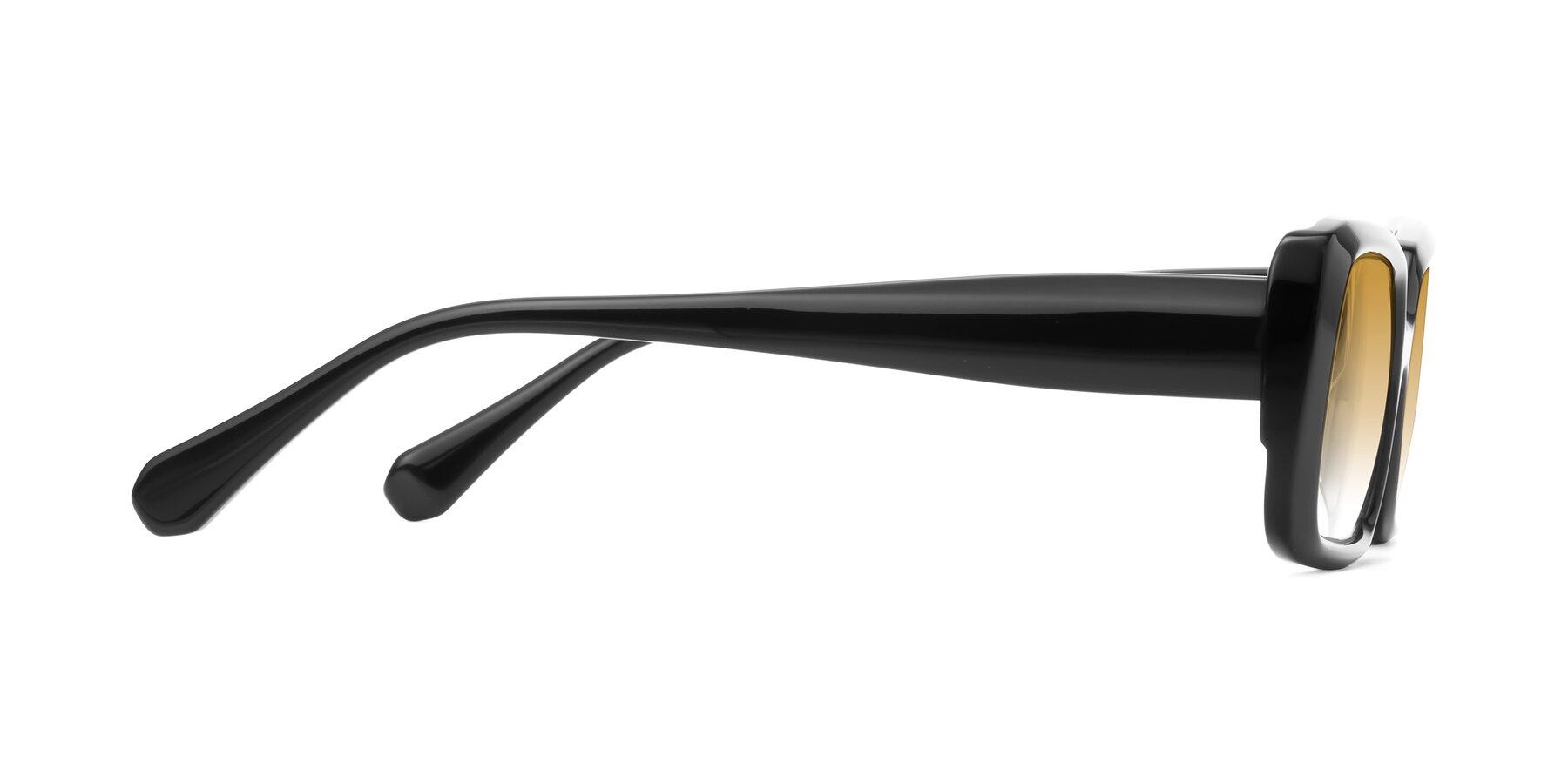 Side of Board in Black with Champagne Gradient Lenses