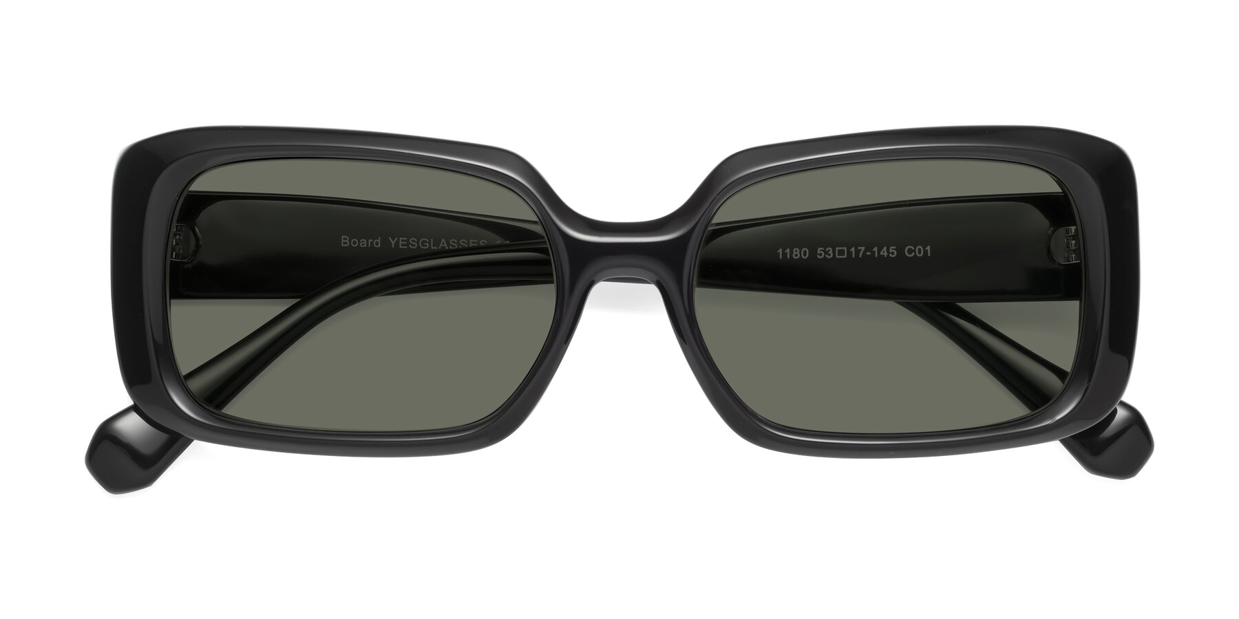 Folded Front of Board in Black with Gray Polarized Lenses