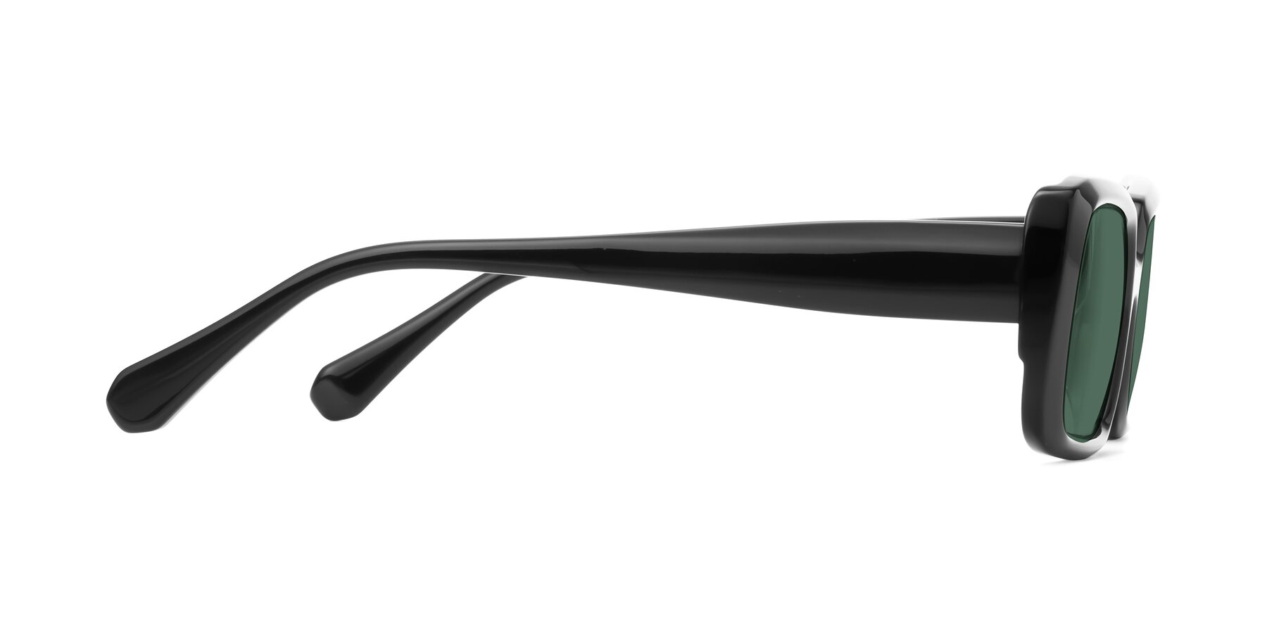 Side of Board in Black with Green Polarized Lenses