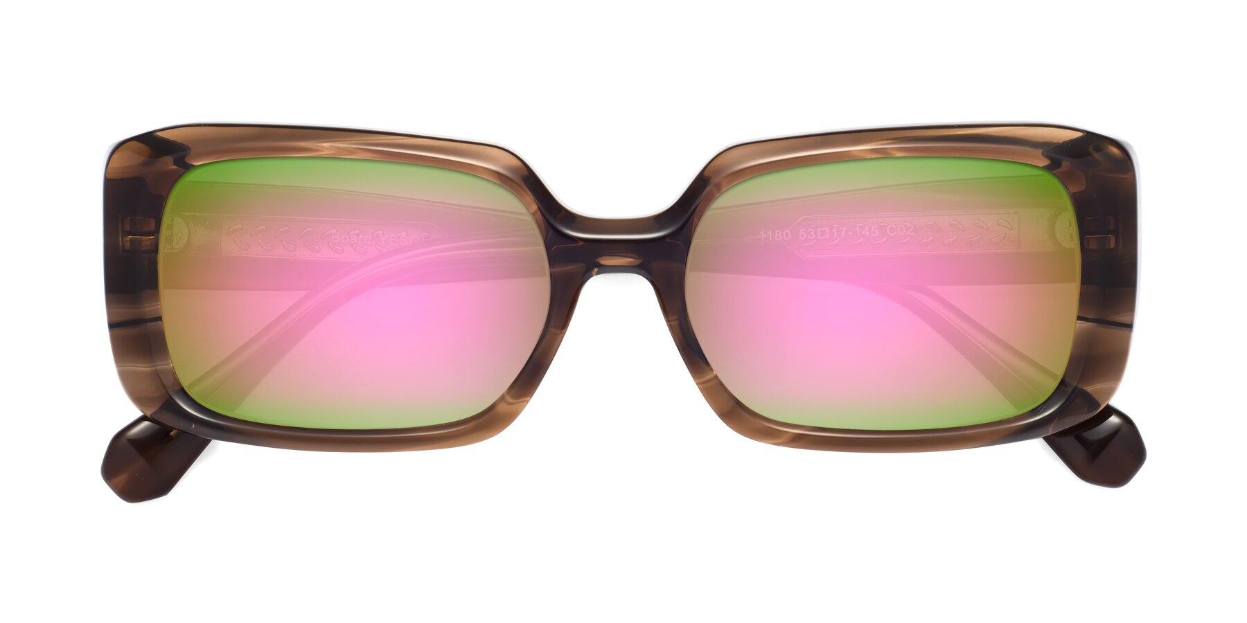Folded Front of Board in Coffee with Pink Mirrored Lenses