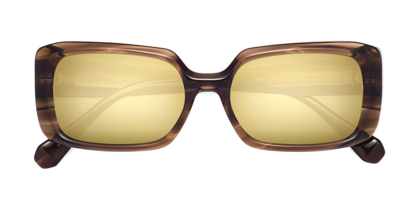 Board - Coffee Flash Mirrored Sunglasses