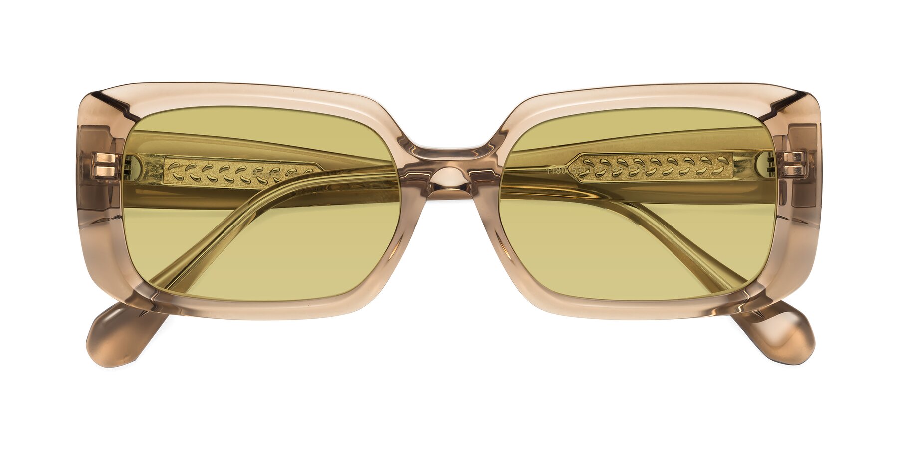 Folded Front of Board in Light Brown with Medium Champagne Tinted Lenses