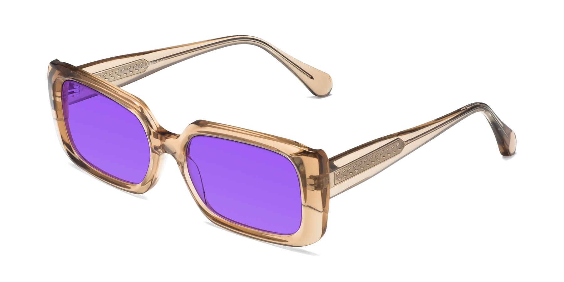Angle of Board in Light Brown with Purple Tinted Lenses