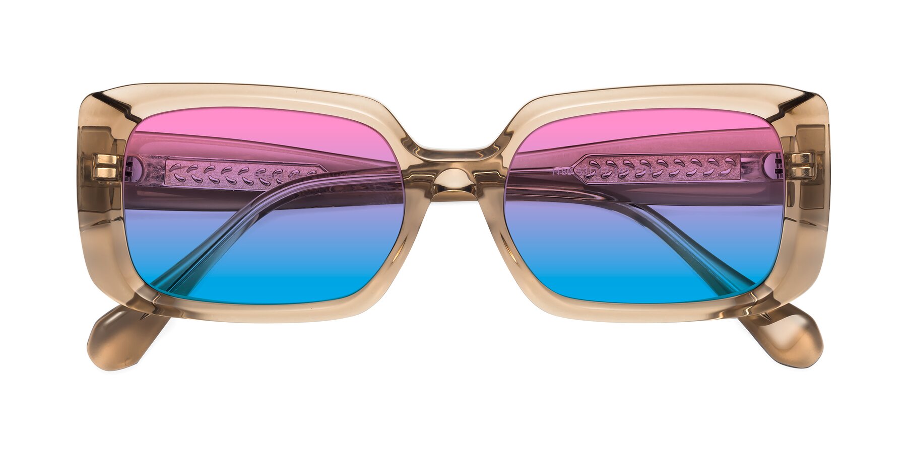 Folded Front of Board in Light Brown with Pink / Blue Gradient Lenses