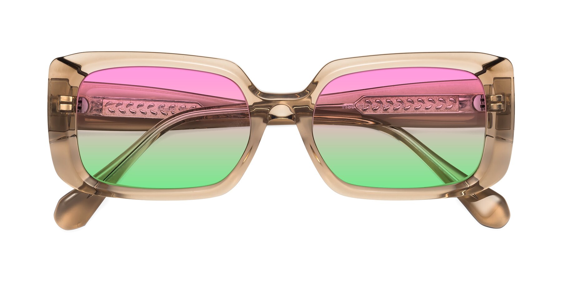 Folded Front of Board in Light Brown with Pink / Green Gradient Lenses