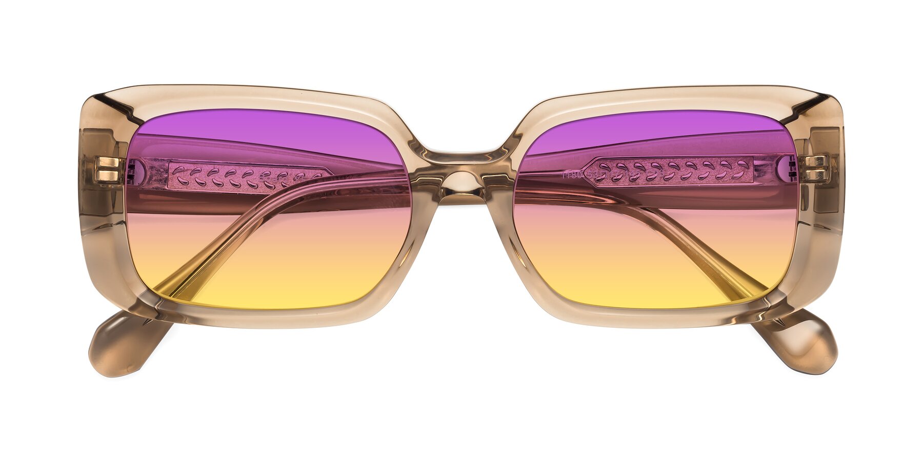 Folded Front of Board in Light Brown with Purple / Yellow Gradient Lenses