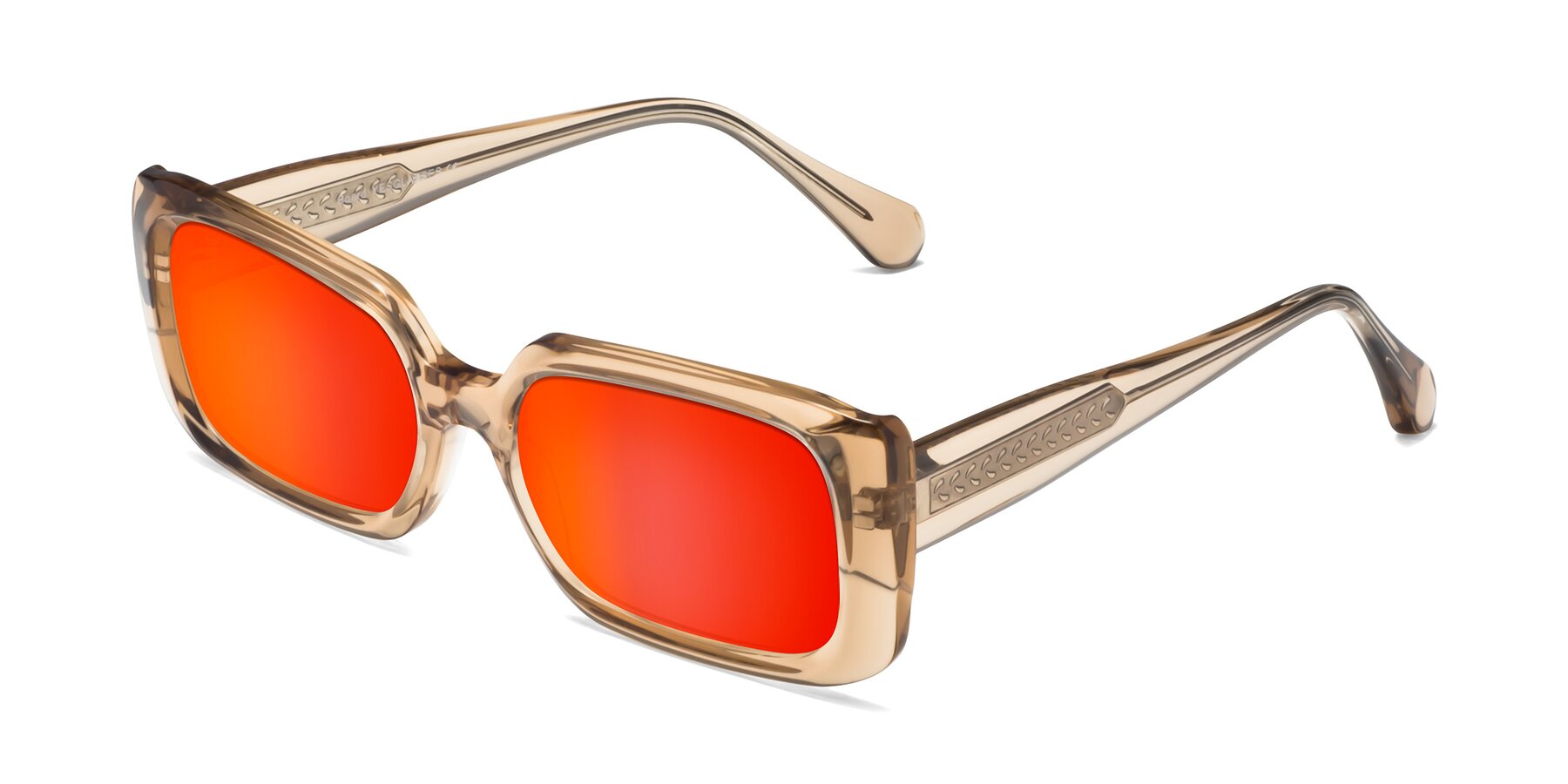 Angle of Board in Light Brown with Red Gold Mirrored Lenses