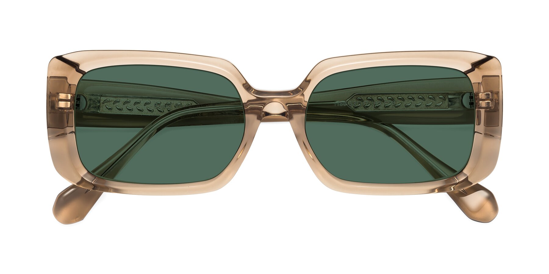 Folded Front of Board in Light Brown with Green Polarized Lenses