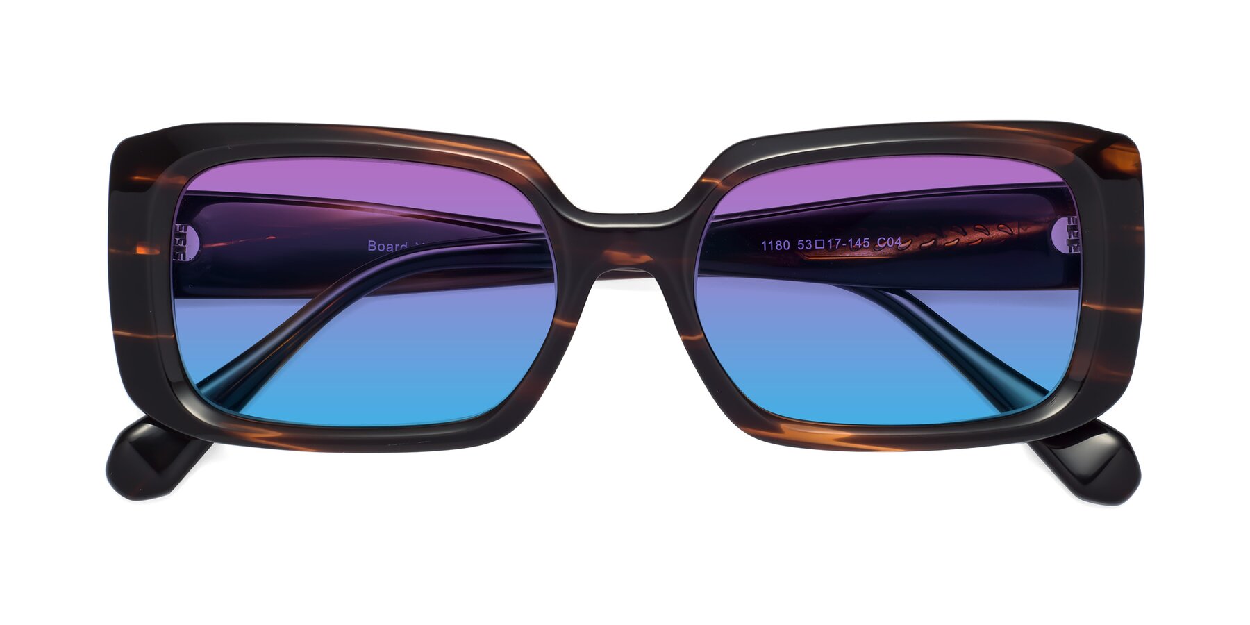 Folded Front of Board in Deep Brown with Purple / Blue Gradient Lenses