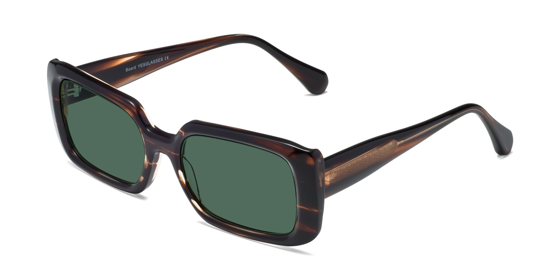 Angle of Board in Deep Brown with Green Polarized Lenses