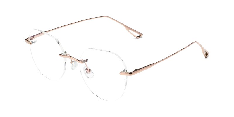 Rose Gold Oversized Titanium Rimless Eyeglasses - Torres