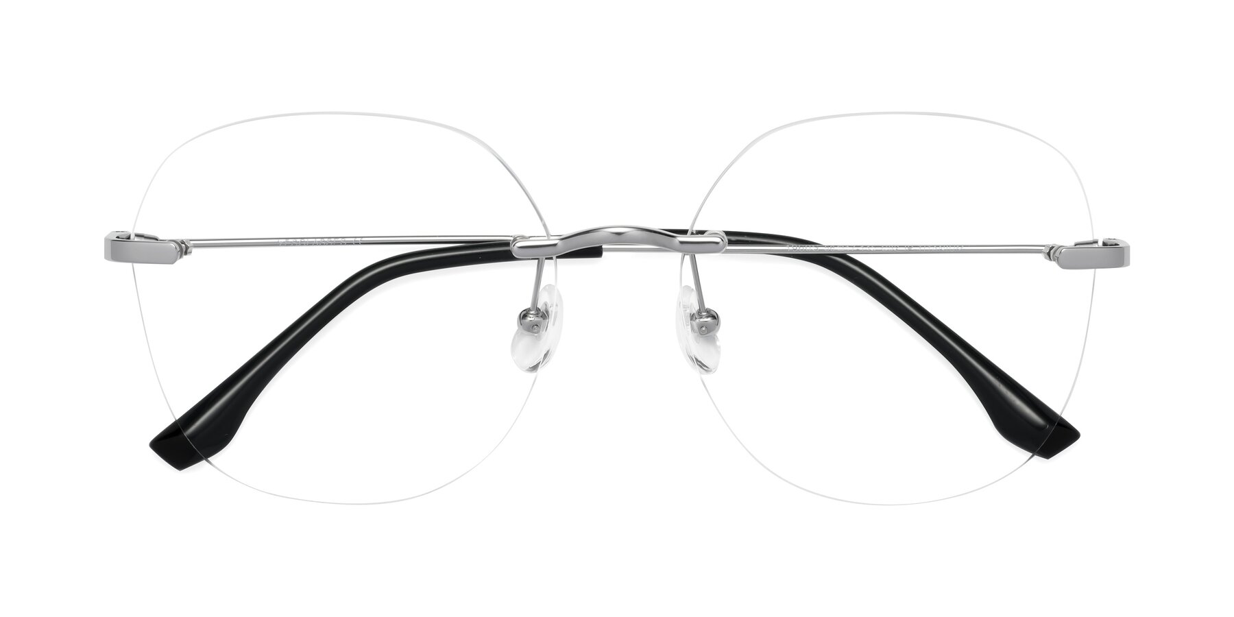 Folded Front of 1960S in Silver with Clear Eyeglass Lenses