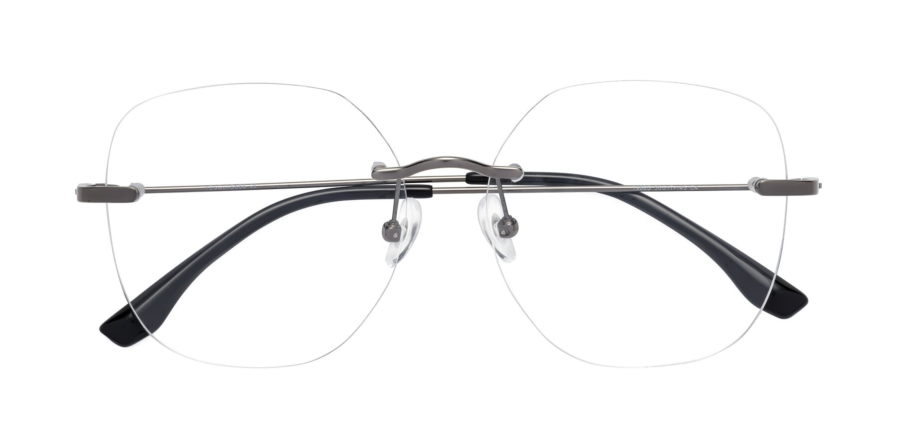 Folded Front of 1960S in Gunmetal with Clear Reading Eyeglass Lenses