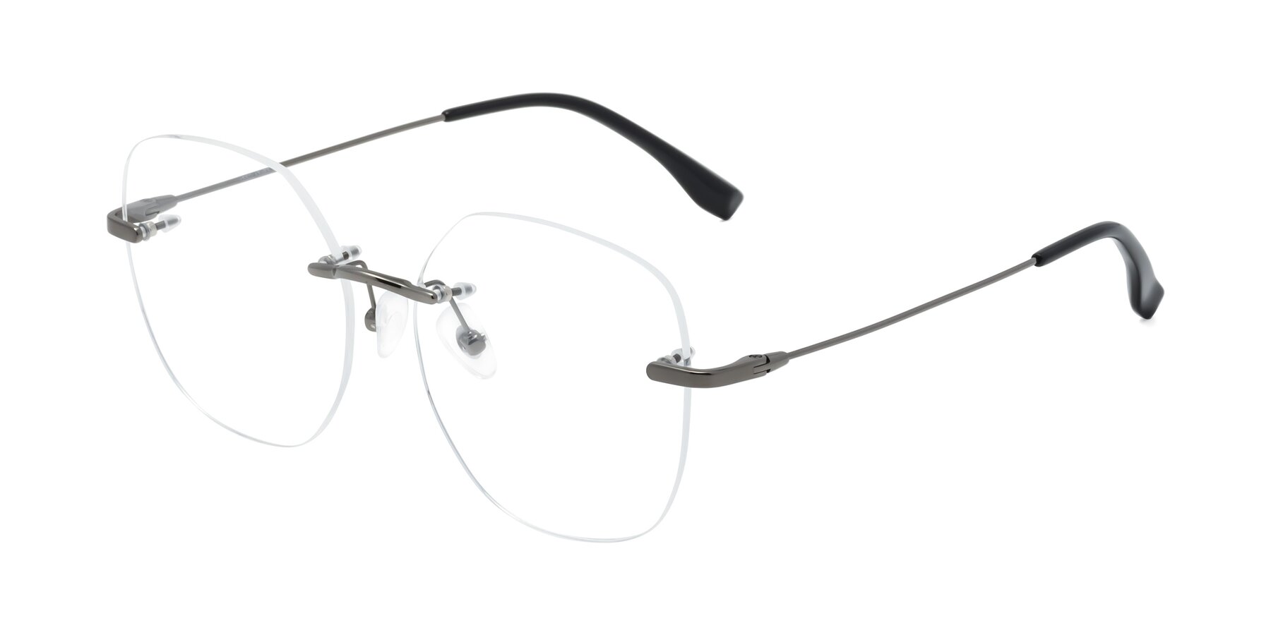 Angle of 1960S in Gunmetal with Clear Blue Light Blocking Lenses