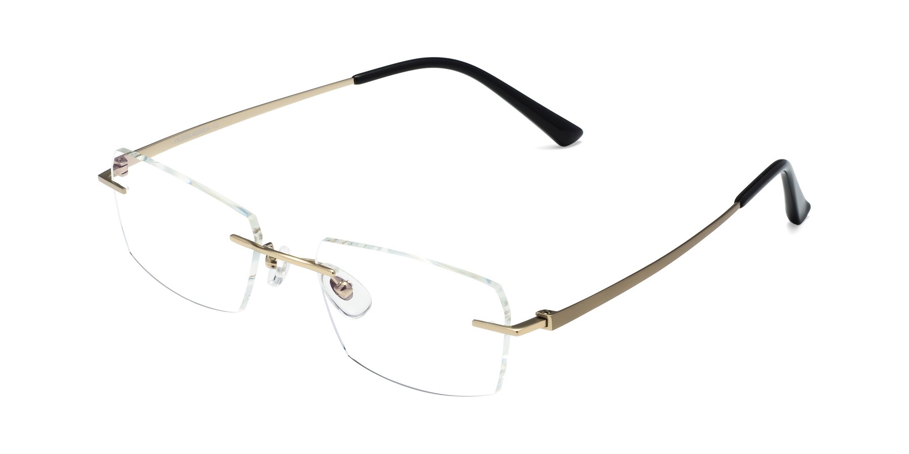 Angle of Basco in Gold with Clear Blue Light Blocking Lenses