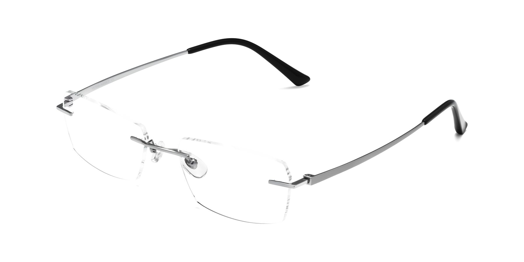 Angle of Basco in Silver with Clear Eyeglass Lenses
