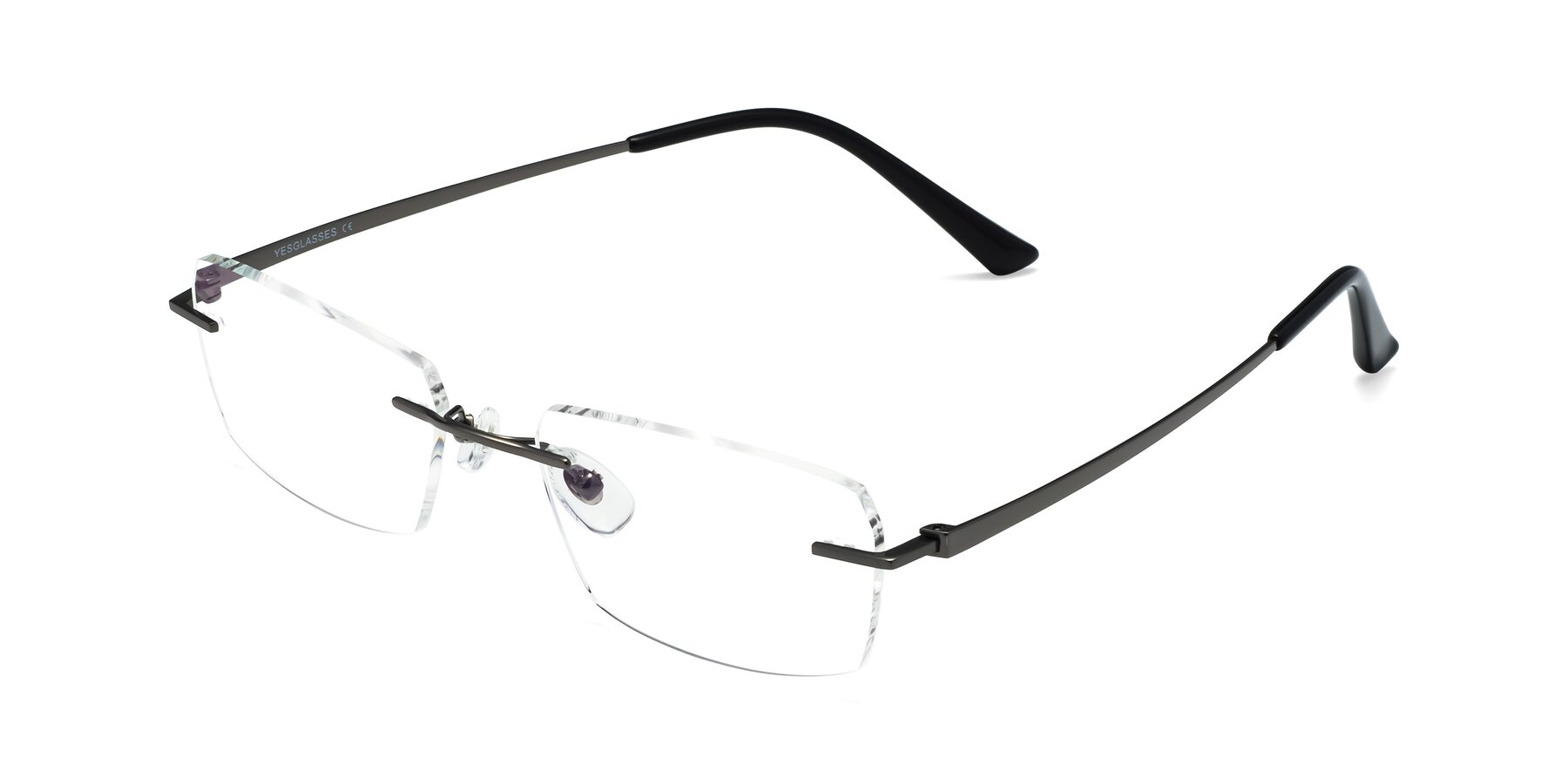 Angle of Basco in Gunmetal with Clear Reading Eyeglass Lenses