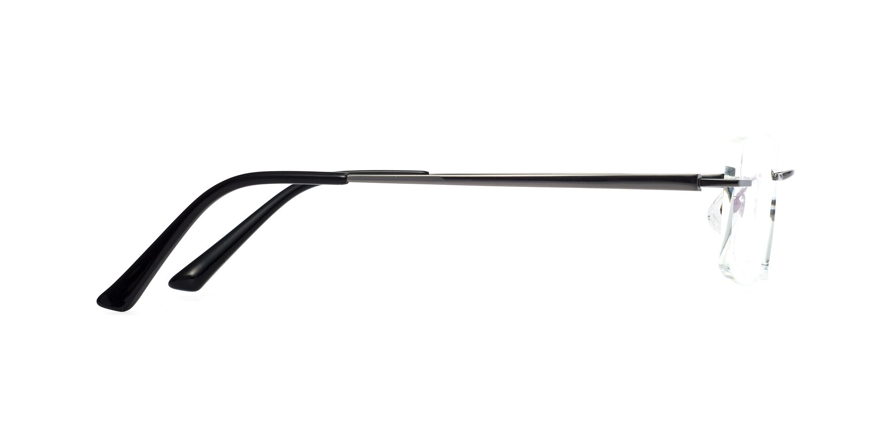 Side of Basco in Gunmetal with Clear Reading Eyeglass Lenses