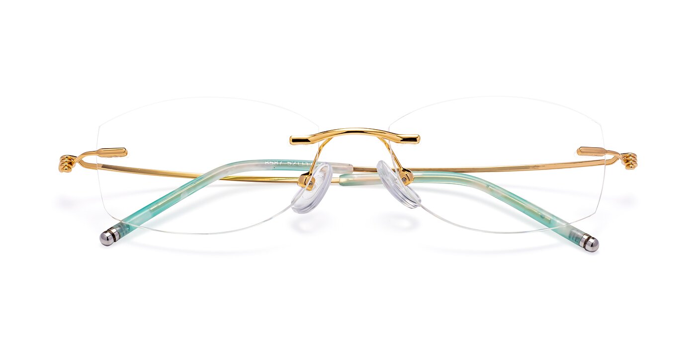8587A - Gold / Green Reading Glasses