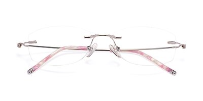 Gold Metal Rectangle Rimless Blue Light Glasses - 58076