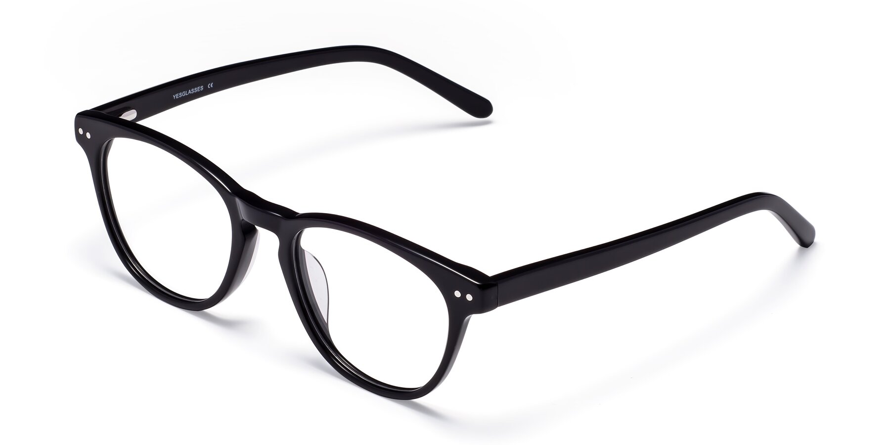 Angle of Blaze in Black with Clear Reading Eyeglass Lenses