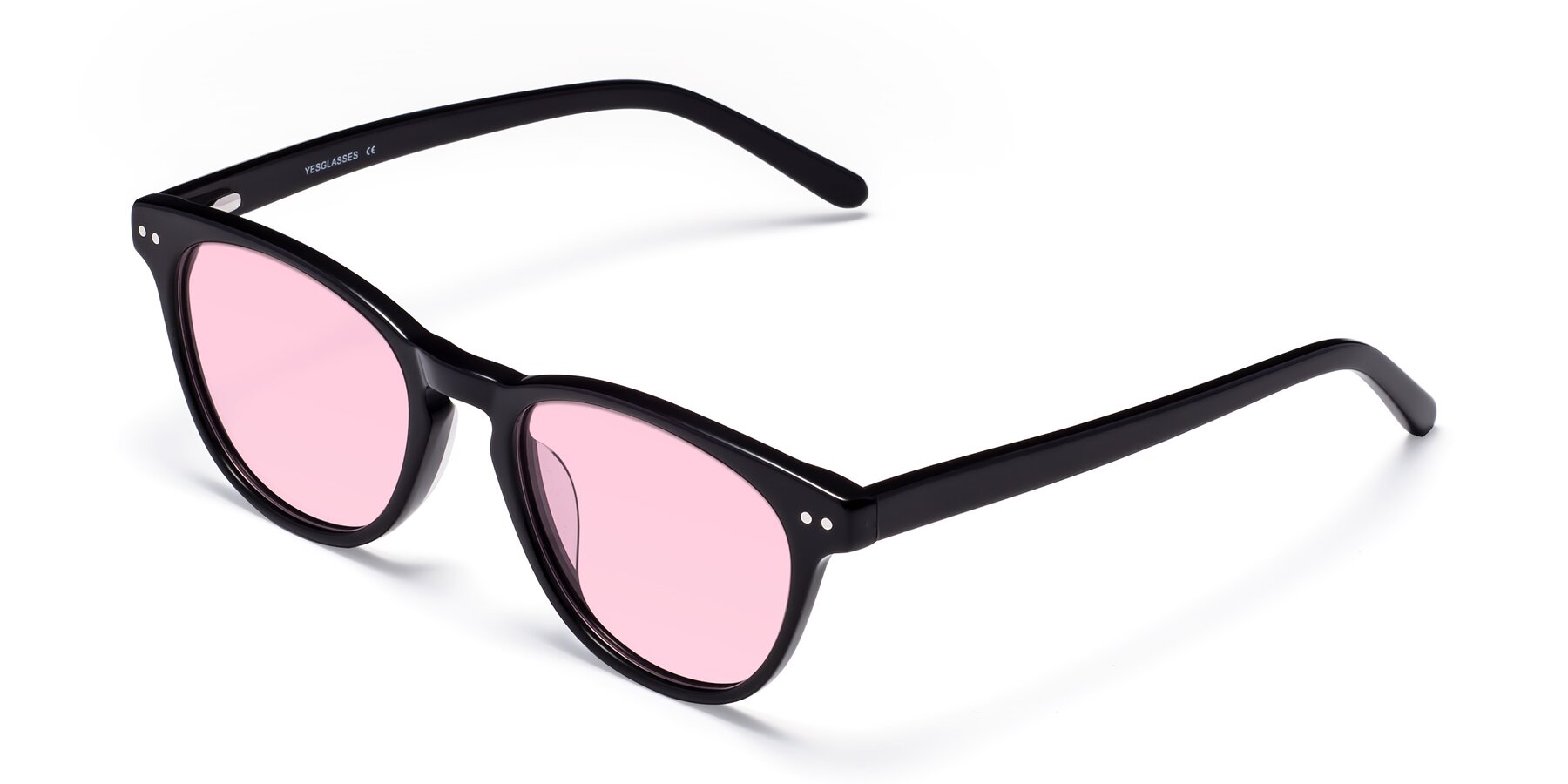Angle of Blaze in Black with Light Pink Tinted Lenses