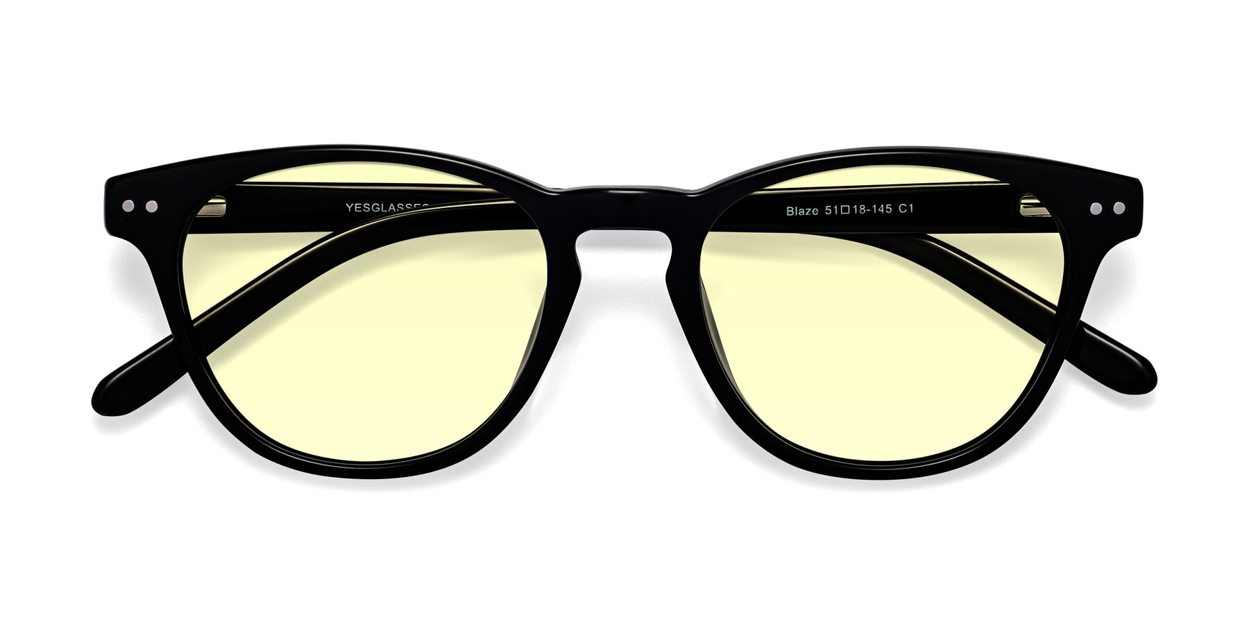 Folded Front of Blaze in Black with Light Yellow Tinted Lenses