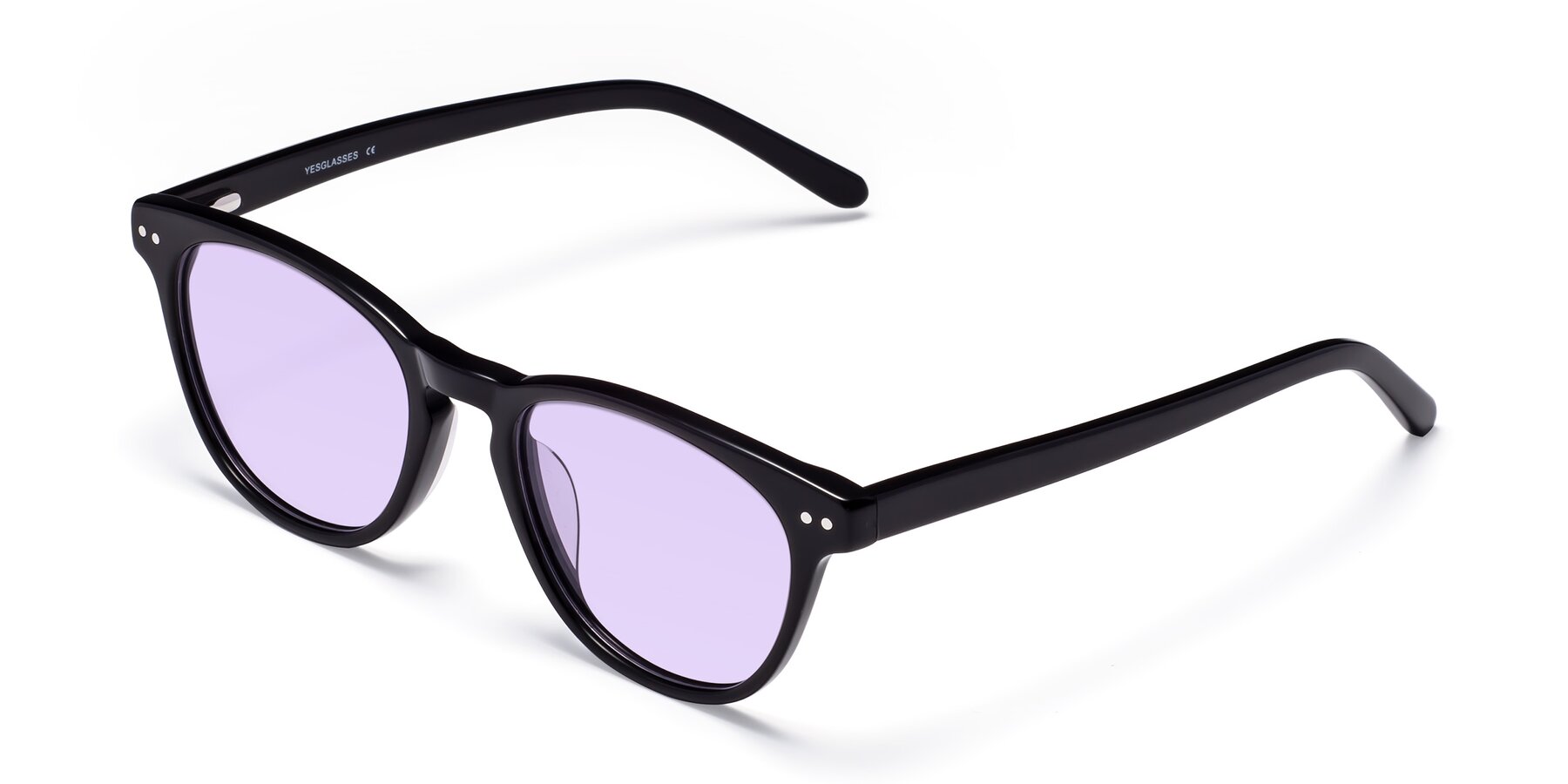 Angle of Blaze in Black with Light Purple Tinted Lenses