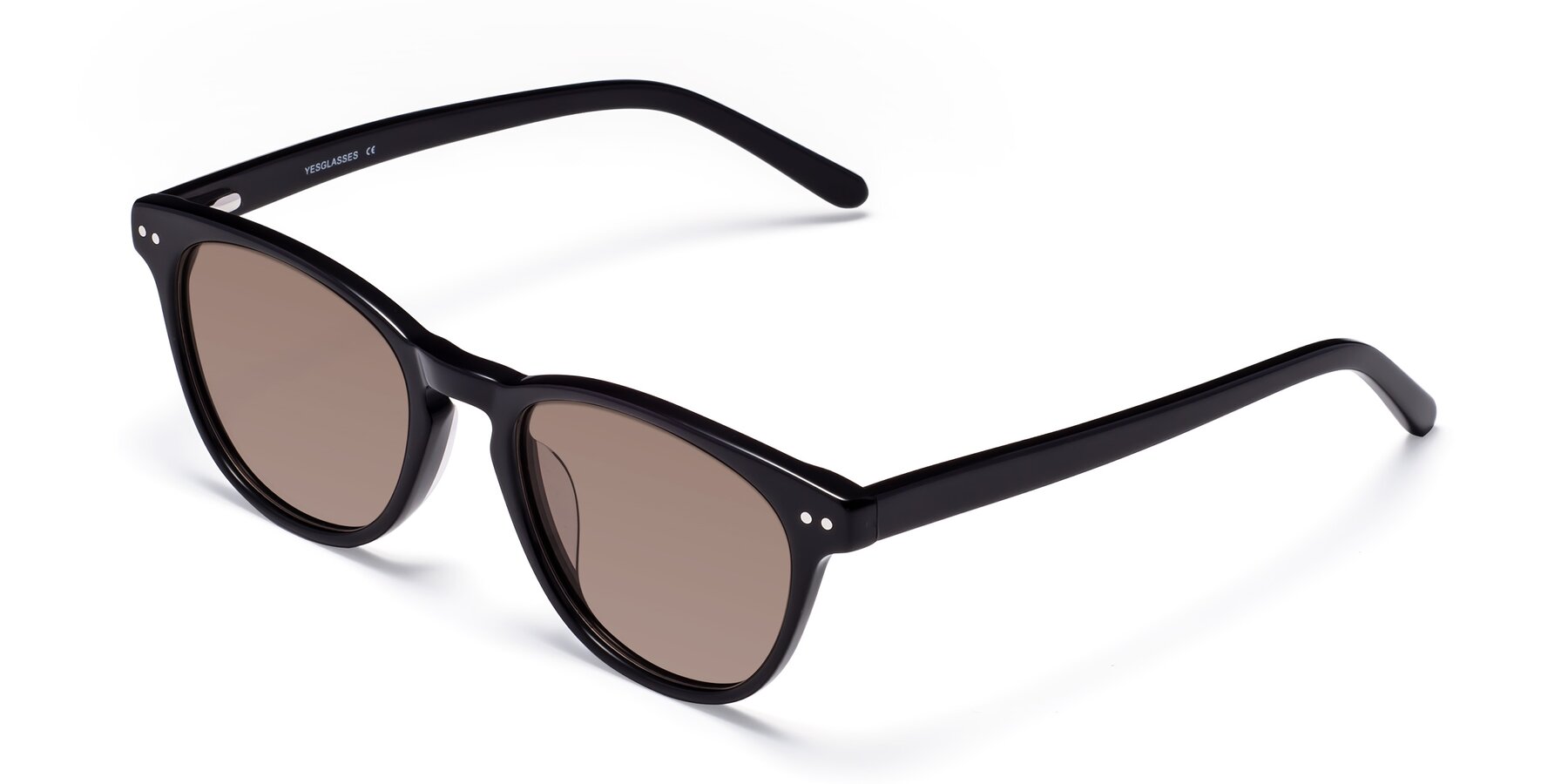 Angle of Blaze in Black with Medium Brown Tinted Lenses