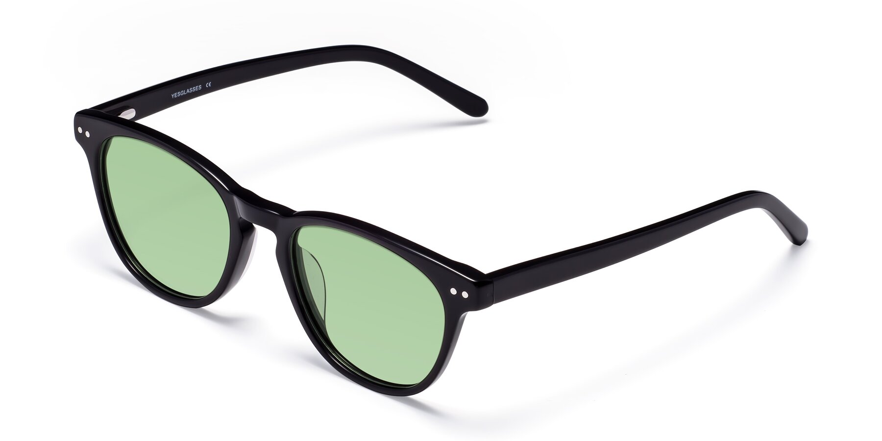 Angle of Blaze in Black with Medium Green Tinted Lenses