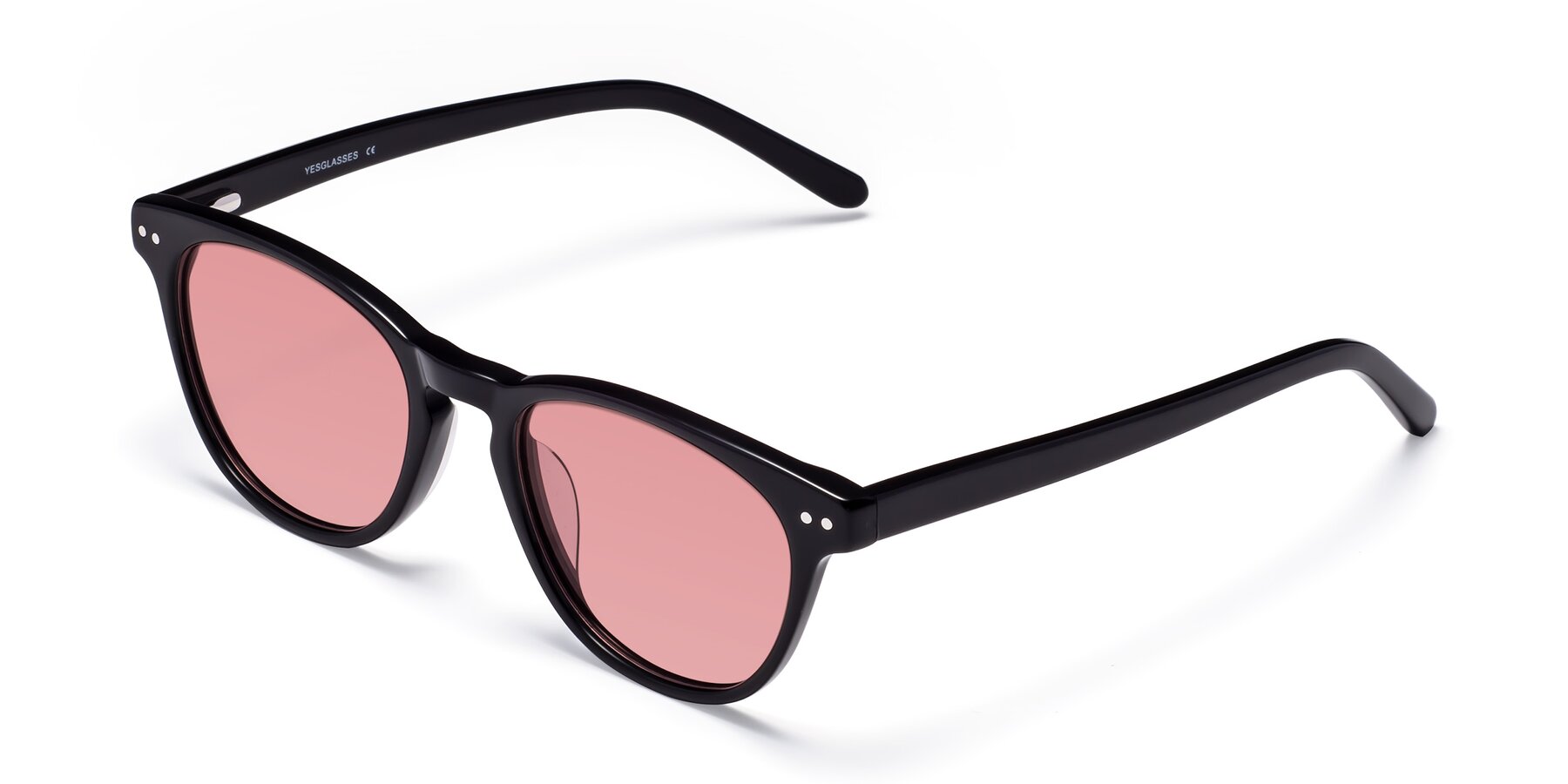 Angle of Blaze in Black with Medium Garnet Tinted Lenses