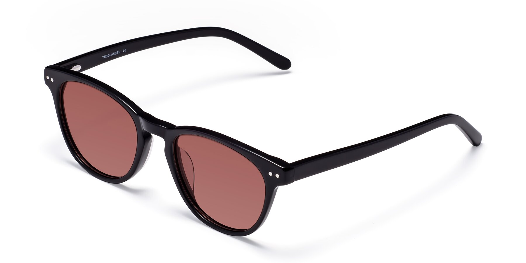 Angle of Blaze in Black with Garnet Tinted Lenses