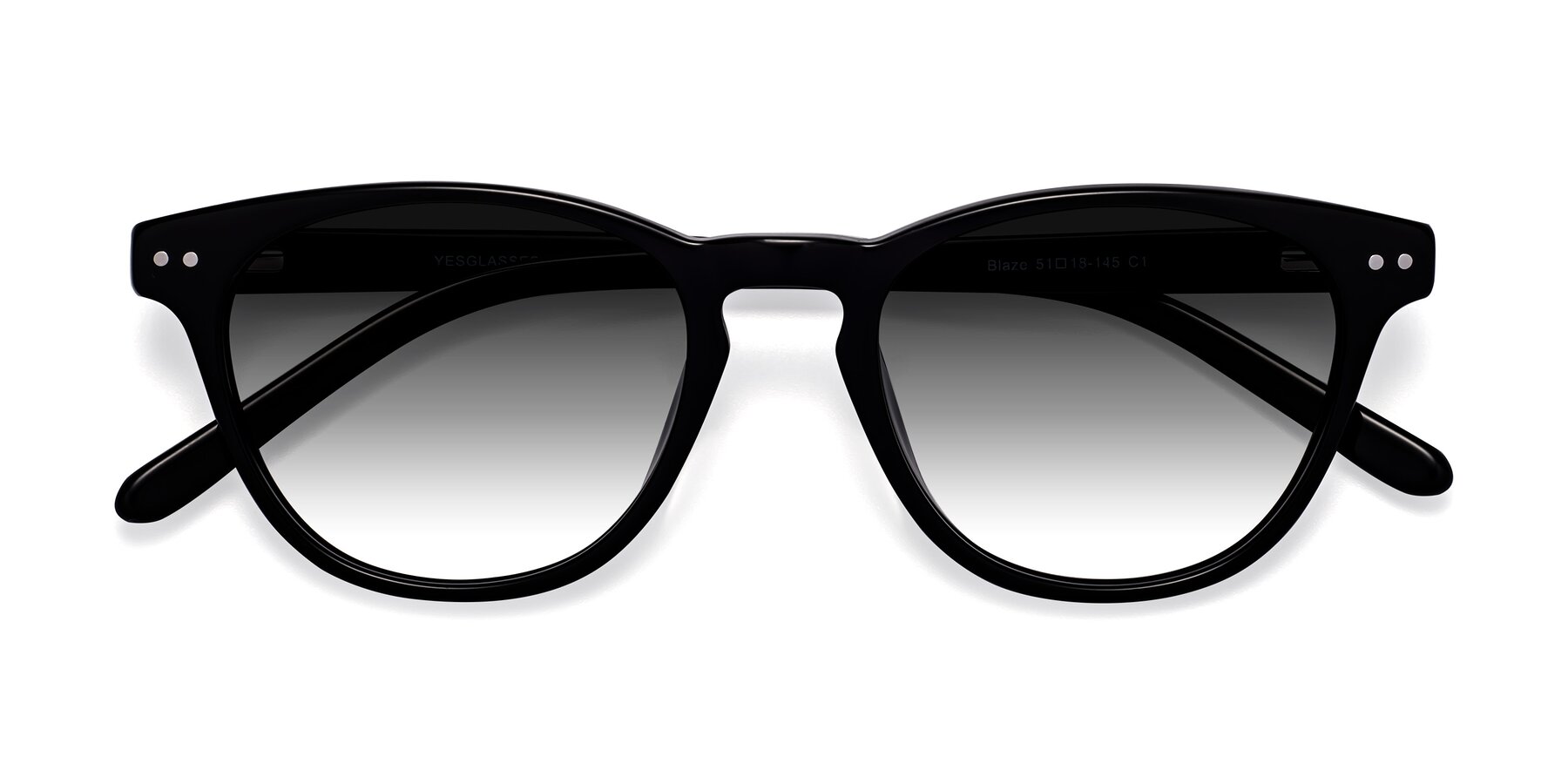 Folded Front of Blaze in Black with Gray Gradient Lenses