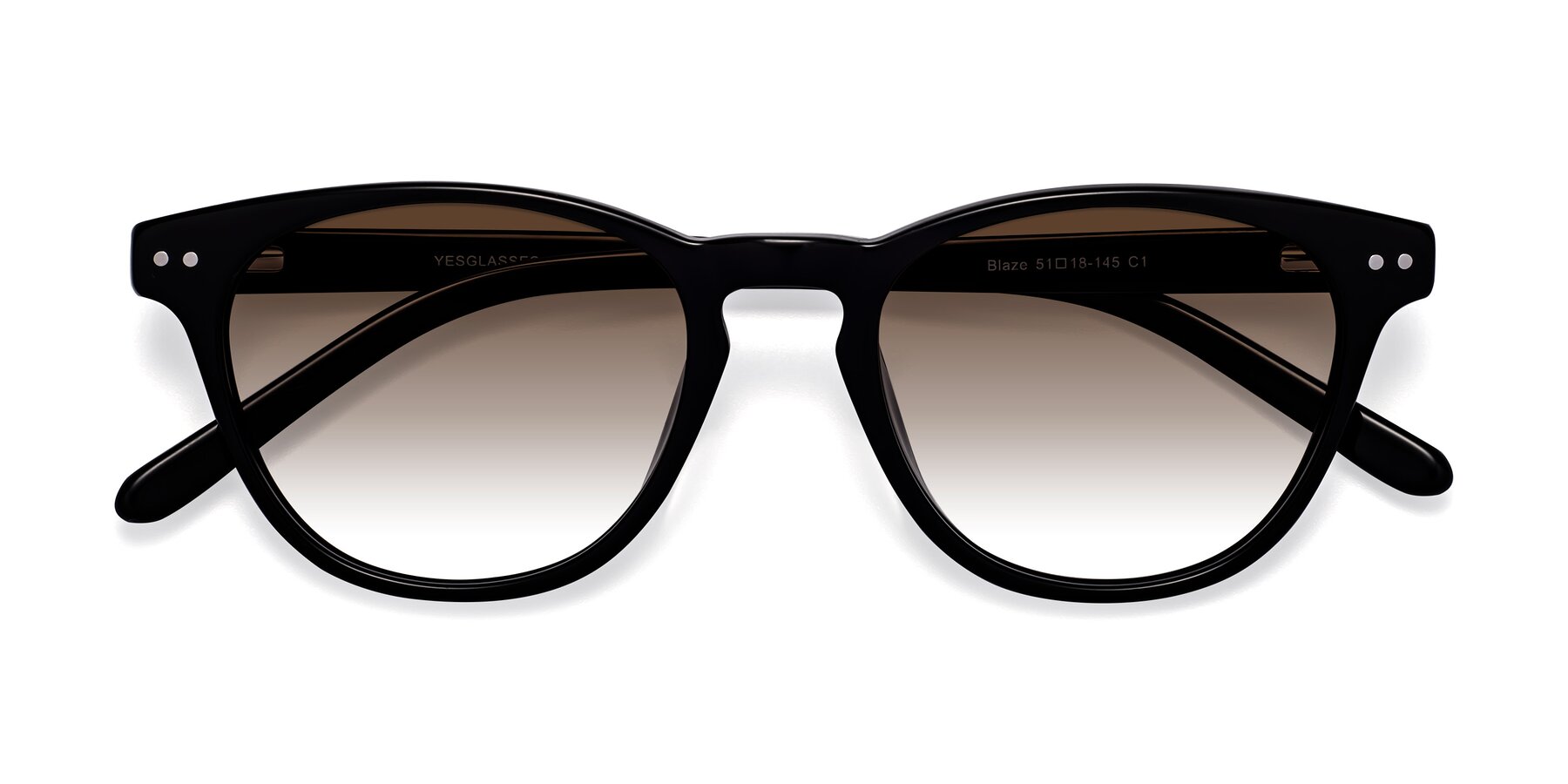 Folded Front of Blaze in Black with Brown Gradient Lenses
