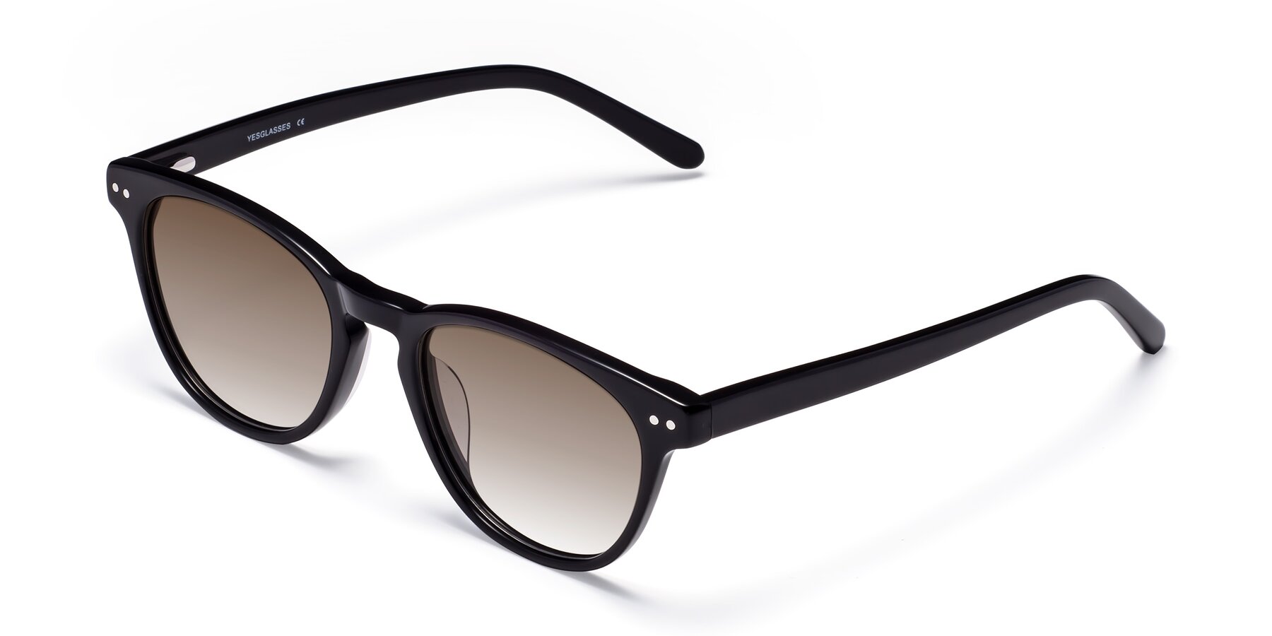 Angle of Blaze in Black with Brown Gradient Lenses