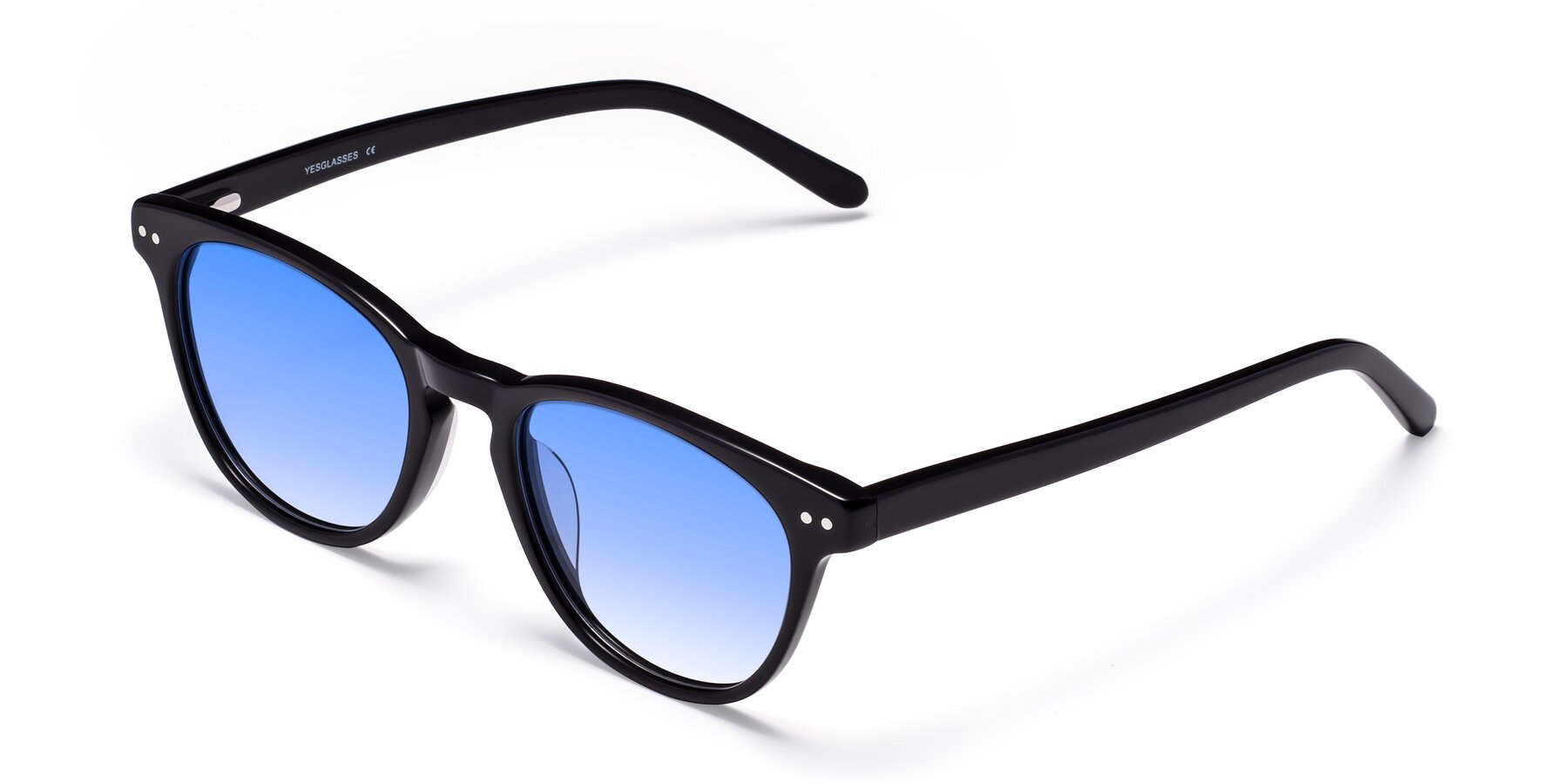 Angle of Blaze in Black with Blue Gradient Lenses