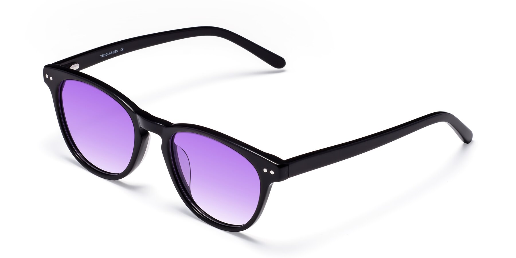 Angle of Blaze in Black with Purple Gradient Lenses