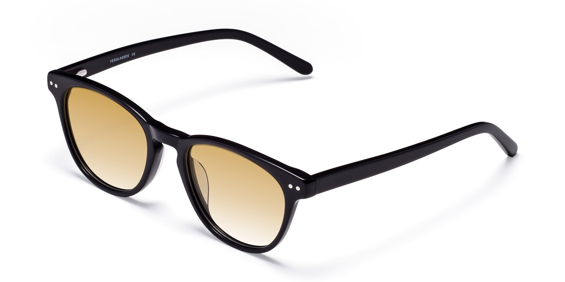 Angle of Blaze in Black with Champagne Gradient Lenses