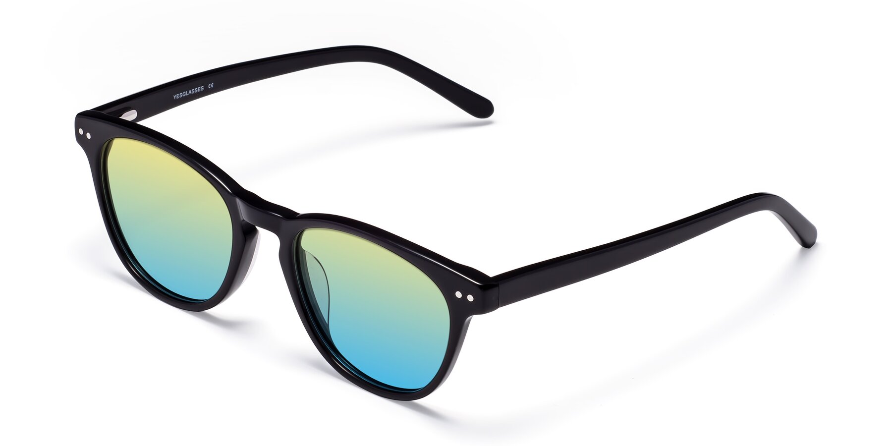 Angle of Blaze in Black with Yellow / Blue Gradient Lenses