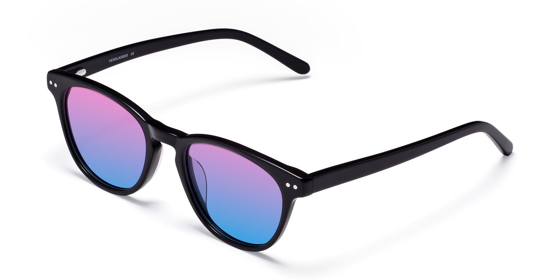 Angle of Blaze in Black with Pink / Blue Gradient Lenses