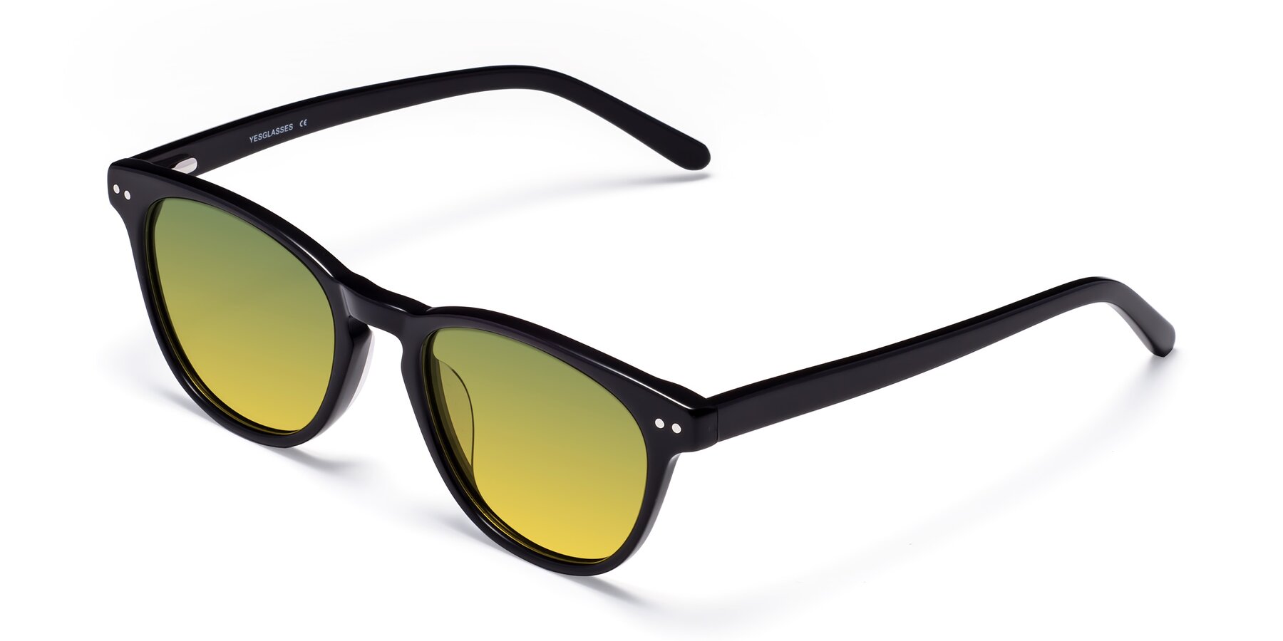 Angle of Blaze in Black with Green / Yellow Gradient Lenses
