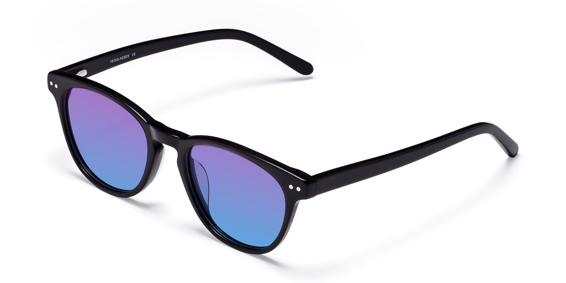 Angle of Blaze in Black with Purple / Blue Gradient Lenses