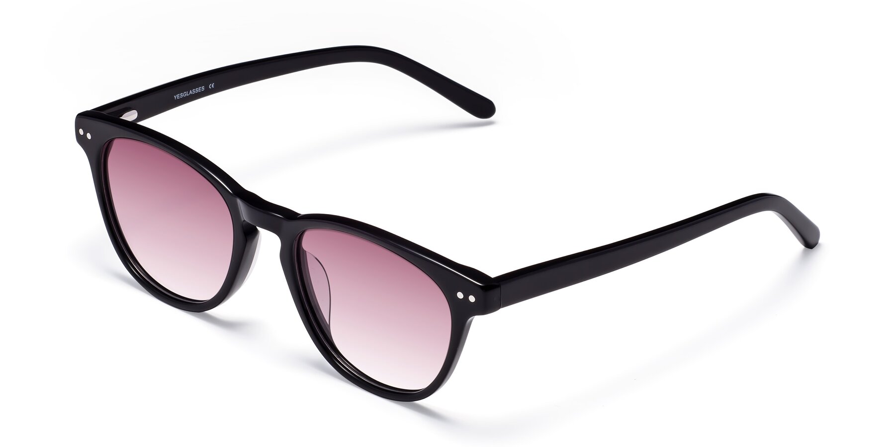 Angle of Blaze in Black with Wine Gradient Lenses