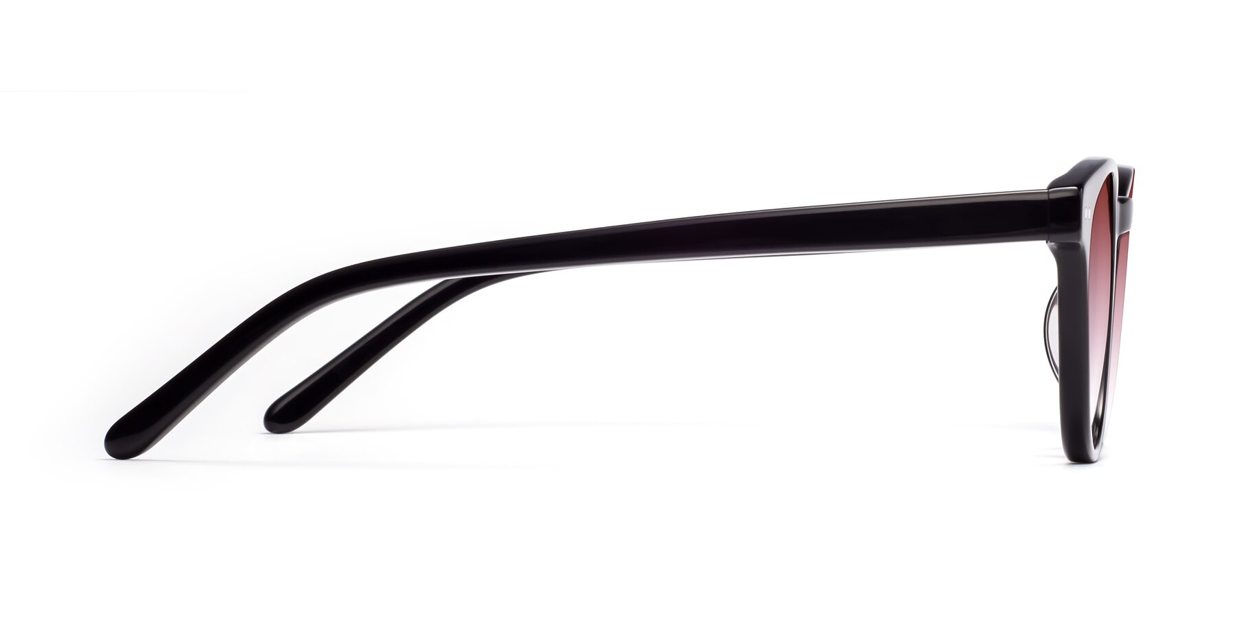 Side of Blaze in Black with Garnet Gradient Lenses