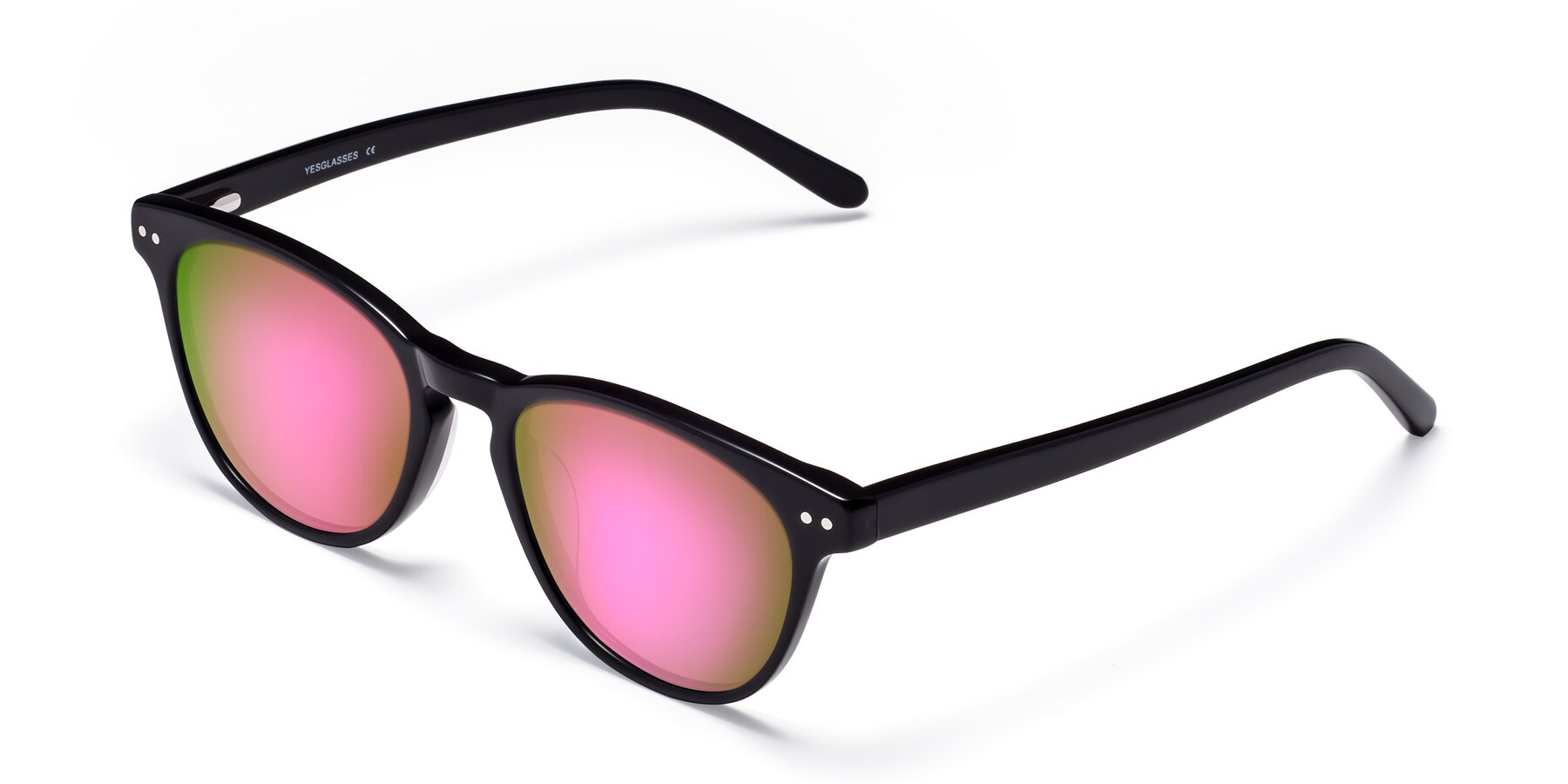 Angle of Blaze in Black with Pink Mirrored Lenses